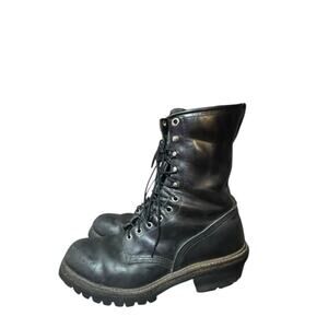 Vtg 90's Red Wing 2218 Steel Toe 8" Black Logger Work Boots Mens 11D Made in USA